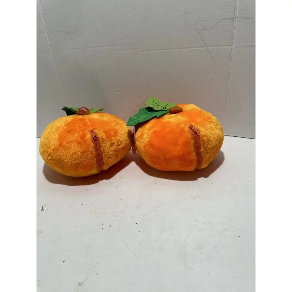 Lot Of 2 Plush Halloween Scarer Jack-o-Lantern Pumpkin Noise Scary Sound VTG Tag
